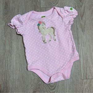 John Deere Pink Polka Dot Onesie | 6-9 M
